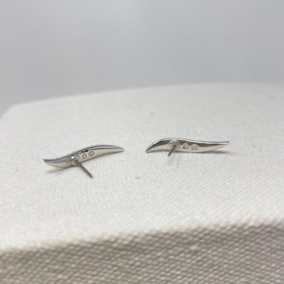 Swarovski‎ Signed S-Curve Earrings Pave Crystal 80s Vintage Silver-Tone Classic - Picture 5 of 9